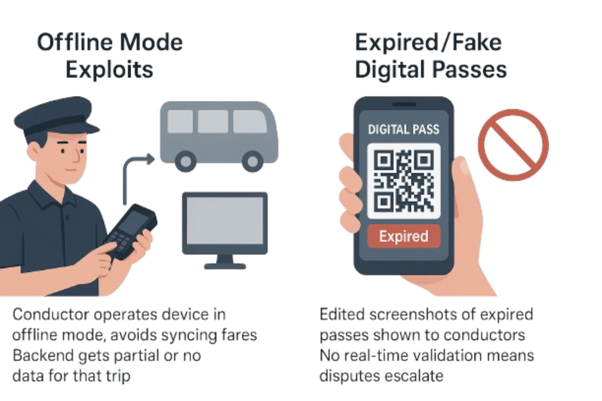Offline mode exploit and expired digital pass fraud — detected by AFCS