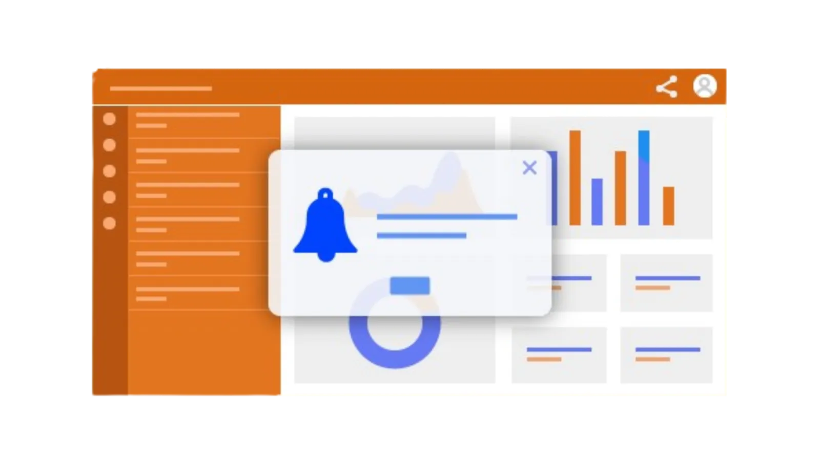 Real-time alert dashboard with bell notification