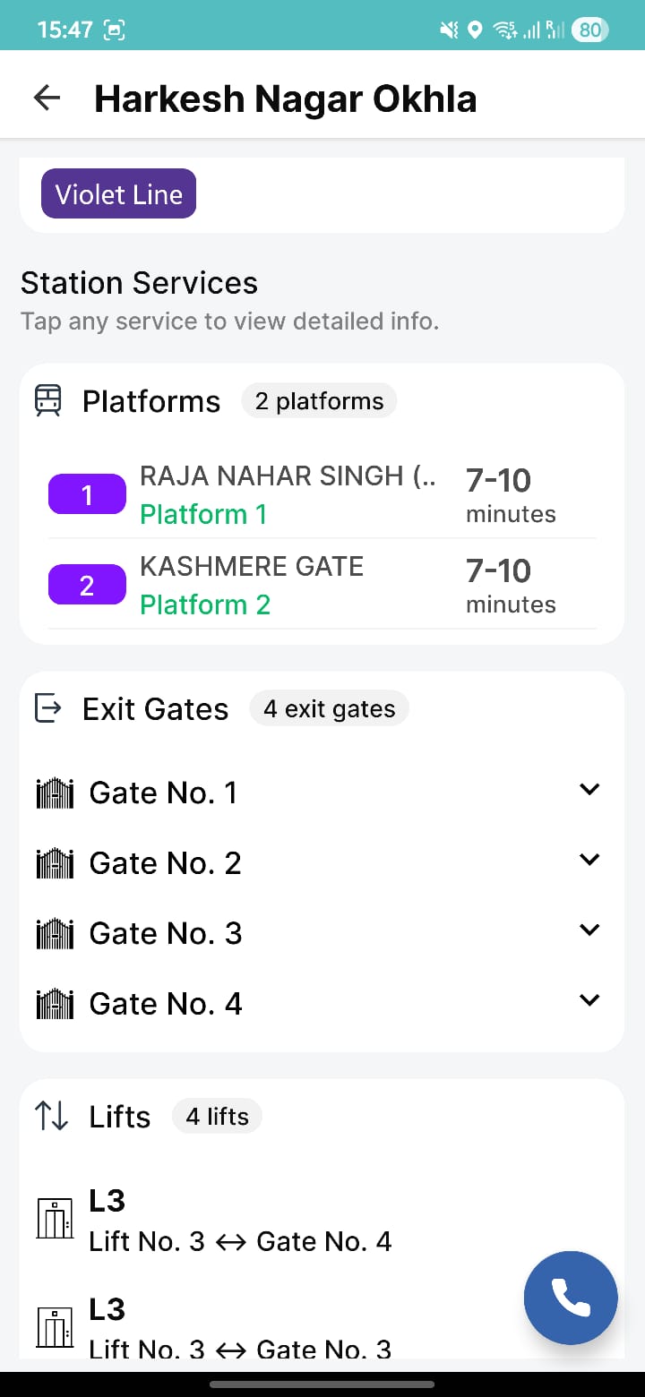 Harkesh Nagar Okhla metro station info