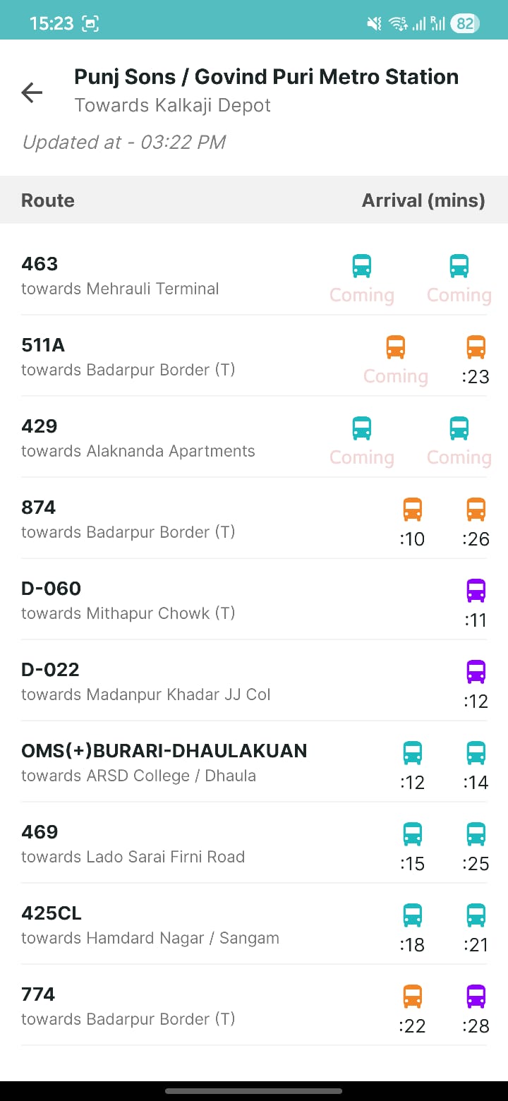 Live Stop Arrivals