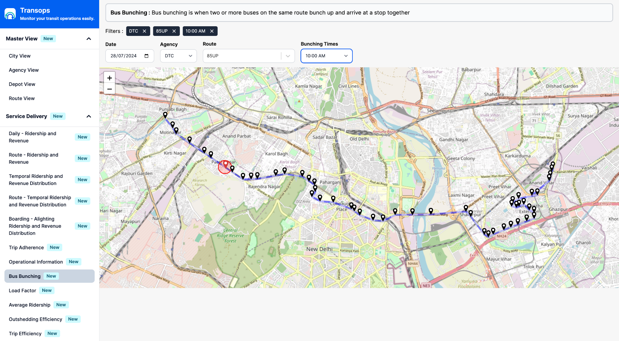 Bus Bunching Detection